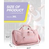 image:imageBAGSMART Gym Bag for Women Men 36L Small Sports Bag With Shoe Bag Lightweight Weekender Carry On Duffel Bag Water Resistant Workout Duffel Bags for Traveling  GrayPink