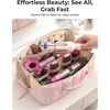 image:imageBAGSMART Hair Tool Organizer Travel Bag Compatible with Dyson Airwrap Shark Hair Dryer Wideopen Accessories Organizer with Heat Resistant Mat Makeup Bag for Dyson Attachments Curling Iron BlackLeopard Print