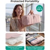 image:imageBAGSMART Hair Tool Organizer Travel Bag Compatible with Dyson Airwrap Shark Hair Dryer Wideopen Accessories Organizer with Heat Resistant Mat Makeup Bag for Dyson Attachments Curling Iron BlackKhaki Brown Checkered Print