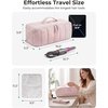 image:imageBAGSMART Hair Tool Organizer Travel Bag Compatible with Dyson Airwrap Shark Hair Dryer Wideopen Accessories Organizer with Heat Resistant Mat Makeup Bag for Dyson Attachments Curling Iron BlackLeopard Print