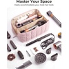 image:imageBAGSMART Hair Tool Organizer Travel Bag Compatible with Dyson Airwrap Shark Hair Dryer Wideopen Accessories Organizer with Heat Resistant Mat Makeup Bag for Dyson Attachments Curling Iron BlackLeopard Print
