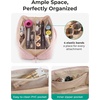 image:imageBAGSMART Hair Tool Organizer Travel Bag Compatible with Dyson Airwrap Shark Hair Dryer Wideopen Accessories Organizer with Heat Resistant Mat Makeup Bag for Dyson Attachments Curling Iron BlackBlack
