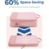 image:imageBAGSMART Hanging Compression Packing Cubes 6 Set Cruise Travel Essentials  3Fold Space Saving Hanging Shelves Closet Organizers amp Storage Compressible Suitcase Organizer Bags Machine Washable CubeLatte Brown