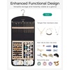 image:imageBAGSMART Hanging Jewelry Organizer Claw Clip Necklace Holder Roll for Hair Ties Headbands Clips Earrings Necklaces Glasses DoubleSided on Closet Wall Door 1 piece LargeBlackBeige
