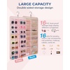 image:imageBAGSMART Hanging Jewelry Organizer Dust Proof Sunglasses Storage Case Wall Mounted Travel Dual Sided Glasses Case Multiple Pairs Eyeglasses Holder with 32 Clear Slots amp Metal Hook BlackPink
