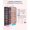image:imageBAGSMART Hanging Jewelry Organizer Dust Proof Sunglasses Storage Case Wall Mounted Travel Dual Sided Glasses Case Multiple Pairs Eyeglasses Holder with 32 Clear Slots amp Metal Hook BlackBlack