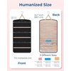image:imageBAGSMART Hanging Jewelry Organizer Necklace Holder Antitangle Earrings Rings Hanger with 20 Jewelry Bags Travel Storage Roll with Pockets Hang on Closet Wall Door1 Piece Large BlackBlack