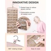 image:imageBAGSMART Hanging Jewelry Organizer Necklace Holder Antitangle Earrings Rings Hanger with 20 Jewelry Bags Travel Storage Roll with Pockets Hang on Closet Wall Door1 Piece Large BlackPink