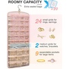 image:imageBAGSMART Hanging Jewelry Organizer Necklace Holder Antitangle Earrings Rings Hanger with 20 Jewelry Bags Travel Storage Roll with Pockets Hang on Closet Wall Door1 Piece Large BlackPink
