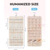 image:imageBAGSMART Hanging Jewelry Organizer Necklace Holder Antitangle Earrings Rings Hanger with 20 Jewelry Bags Travel Storage Roll with Pockets Hang on Closet Wall Door1 Piece Large BlackBeige