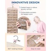 image:imageBAGSMART Hanging Jewelry Organizer Necklace Holder Antitangle Earrings Rings Hanger with 20 Jewelry Bags Travel Storage Roll with Pockets Hang on Closet Wall Door1 Piece Large BlackBeige