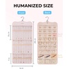 image:imageBAGSMART Hanging Jewelry Organizer Necklace Holder Antitangle Earrings Rings Hanger with 20 Jewelry Bags Travel Storage Roll with Pockets Hang on Closet Wall Door1 Piece Large BlackPink