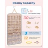 image:imageBAGSMART Hanging Jewelry Organizer Necklace Holder Antitangle Earrings Rings Hanger with 20 Jewelry Bags Travel Storage Roll with Pockets Hang on Closet Wall Door1 Piece Large BlackGrey