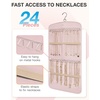 image:imageBAGSMART Hanging Jewelry Organizer Necklace Holder Antitangle Earrings Rings Hanger with 20 Jewelry Bags Travel Storage Roll with Pockets Hang on Closet Wall Door1 Piece Large BlackPink