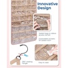 image:imageBAGSMART Hanging Jewelry Organizer Necklace Holder Antitangle Earrings Rings Hanger with 20 Jewelry Bags Travel Storage Roll with Pockets Hang on Closet Wall Door1 Piece Large BlackPink