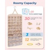image:imageBAGSMART Hanging Jewelry Organizer Necklace Holder Antitangle Earrings Rings Hanger with 20 Jewelry Bags Travel Storage Roll with Pockets Hang on Closet Wall Door1 Piece Large BlackBeige