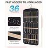 image:imageBAGSMART Hanging Jewelry Organizer Necklace Holder Antitangle Earrings Rings Hanger with 20 Jewelry Bags Travel Storage Roll with Pockets Hang on Closet Wall Door1 Piece Large BlackBlack