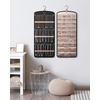 image:imageBAGSMART Hanging Jewelry Organizer Necklace Holder Antitangle Earrings Rings Hanger with 20 Jewelry Bags Travel Storage Roll with Pockets Hang on Closet Wall Door1 Piece Large BlackClear
