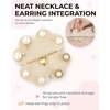 image:imageBAGSMART Hanging Jewelry Organizer Necklace Holder Antitangle Earrings Rings Hanger with 20 Jewelry Bags Travel Storage Roll with Pockets Hang on Closet Wall Door1 Piece Large BlackPink