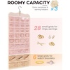 image:imageBAGSMART Hanging Jewelry Organizer Necklace Holder Antitangle Earrings Rings Hanger with 20 Jewelry Bags Travel Storage Roll with Pockets Hang on Closet Wall Door1 Piece Large BlackBeige