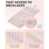image:imageBAGSMART Hanging Jewelry Organizer Necklace Holder Antitangle Earrings Rings Hanger with 20 Jewelry Bags Travel Storage Roll with Pockets Hang on Closet Wall Door1 Piece Large BlackPink