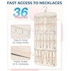 image:imageBAGSMART Hanging Jewelry Organizer Necklace Holder Antitangle Earrings Rings Hanger with 20 Jewelry Bags Travel Storage Roll with Pockets Hang on Closet Wall Door1 Piece Large BlackBeige