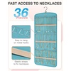 image:imageBAGSMART Hanging Jewelry Organizer Necklace Holder Antitangle Earrings Rings Hanger with 20 Jewelry Bags Travel Storage Roll with Pockets Hang on Closet Wall Door1 Piece Large BlackTeal