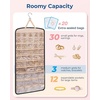 image:imageBAGSMART Hanging Jewelry Organizer Necklace Holder Antitangle Earrings Rings Hanger with 20 Jewelry Bags Travel Storage Roll with Pockets Hang on Closet Wall Door1 Piece Large BlackBlack