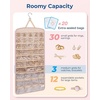 image:imageBAGSMART Hanging Jewelry Organizer Necklace Holder Antitangle Earrings Rings Hanger with 20 Jewelry Bags Travel Storage Roll with Pockets Hang on Closet Wall Door1 Piece Large BlackPink
