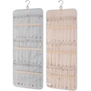 image:imageBAGSMART Hanging Jewelry Organizer Storage Roll with Hanger Metal Hooks DoubleSided Jewelry Holder for Earrings Necklaces Rings on Closet Wall Door 1 piece Large BlackGrey