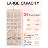 image:imageBAGSMART Hanging Jewelry Organizer Storage Roll with Hanger Metal Hooks DoubleSided Jewelry Holder for Earrings Necklaces Rings on Closet Wall Door 1 piece Large BlackBeige