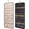 image:imageBAGSMART Hanging Jewelry Organizer Storage Roll with Hanger Metal Hooks DoubleSided Jewelry Holder for Earrings Necklaces Rings on Closet Wall Door 1 piece Large BlackBlack