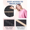 image:imageBAGSMART Hanging Jewelry Organizer Storage Roll with Hanger Metal Hooks DoubleSided Jewelry Holder for Earrings Necklaces Rings on Closet Wall Door 1 piece Large BlackBlack