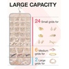 image:imageBAGSMART Hanging Jewelry Organizer Storage Roll with Hanger Metal Hooks DoubleSided Jewelry Holder for Earrings Necklaces Rings on Closet Wall Door 1 piece Large BlackGrey