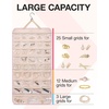image:imageBAGSMART Hanging Jewelry Organizer Storage Roll with Hanger Metal Hooks DoubleSided Jewelry Holder for Earrings Necklaces Rings on Closet Wall Door 1 piece Large BlackPink