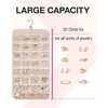image:imageBAGSMART Hanging Jewelry Organizer Storage Roll with Hanger Metal Hooks DoubleSided Jewelry Holder for Earrings Necklaces Rings on Closet Wall Door 1 piece Large BlackPink