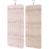 image:imageBAGSMART Hanging Jewelry Organizer Storage Roll with Hanger Metal Hooks DoubleSided Jewelry Holder for Earrings Necklaces Rings on Closet Wall Door 1 piece Large BlackPink