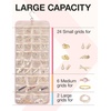 image:imageBAGSMART Hanging Jewelry Organizer Storage Roll with Hanger Metal Hooks DoubleSided Jewelry Holder for Earrings Necklaces Rings on Closet Wall Door 1 piece Large BlackPink