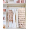 image:imageBAGSMART Hanging Jewelry Organizer Storage Roll with Hanger Metal Hooks DoubleSided Jewelry Holder for Earrings Necklaces Rings on Closet Wall Door 1 piece Large BlackBeige