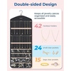 image:imageBAGSMART Hanging Jewelry Organizer with Hanger Metal Hooks DoubleSided Jewelry Holder for Organizing Earrings Necklaces Rings Perfect for in Hanging Closet Wall Door 1 Piece Large BlackA1Black