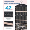 image:imageBAGSMART Hanging Jewelry Organizer with Hanger Metal Hooks DoubleSided Jewelry Holder for Organizing Earrings Necklaces Rings Perfect for in Hanging Closet Wall Door 1 Piece Large BlackA1Black