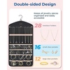 image:imageBAGSMART Hanging Jewelry Organizer with Hanger Metal Hooks DoubleSided Jewelry Holder for Organizing Earrings Necklaces Rings Perfect for in Hanging Closet Wall Door 1 Piece Large BlackB1Black