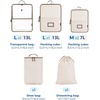 image:imageBAGSMART Hanging Packing Cubes for Travel 6 Set Clear Waterproof Packing Cubes for Suitcases Storage Organizer for Hanging Closet with Zipper Handles and Hook Baby PinkBaby Pink