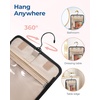 image:imageBAGSMART Hanging Travel Toiletry Bag Large Capacity Waterresistant Cosmetic Organizer with Handle for Brushes Accessories BlackBlack
