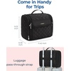 image:imageBAGSMART Hanging Travel Toiletry Bag Large Capacity Waterresistant Cosmetic Organizer with Handle for Brushes Accessories BlackBlack