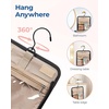 image:imageBAGSMART Hanging Travel Toiletry Bag Large Capacity Waterresistant Cosmetic Organizer with Handle for Brushes Accessories BlackCamel