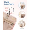 image:imageBAGSMART Hanging Travel Toiletry Bag Large Capacity Waterresistant Cosmetic Organizer with Handle for Brushes Accessories BlackGarnet Red