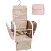 image:imageBAGSMART Hanging Travel Toiletry Bag Large Capacity Waterresistant Cosmetic Organizer with Handle for Brushes Accessories BlackPink