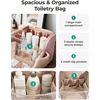 image:imageBAGSMART Hanging Travel Toiletry Bag Large Capacity Waterresistant Cosmetic Organizer with Handle for Brushes Accessories BlackPink