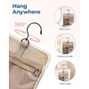 image:imageBAGSMART Hanging Travel Toiletry Bag Large Capacity Waterresistant Cosmetic Organizer with Handle for Brushes Accessories BlackPurple